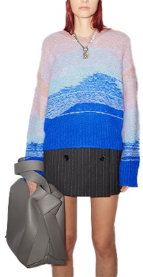 (W) アクネ ストゥディオズ ブルー グラデーション ストライプ モヘア ニット セーター A60350-ALD Buy (W) アクネ ストゥディオズ ブルー グラデーション ストライプ モヘア ニット セーター A60350-ALD