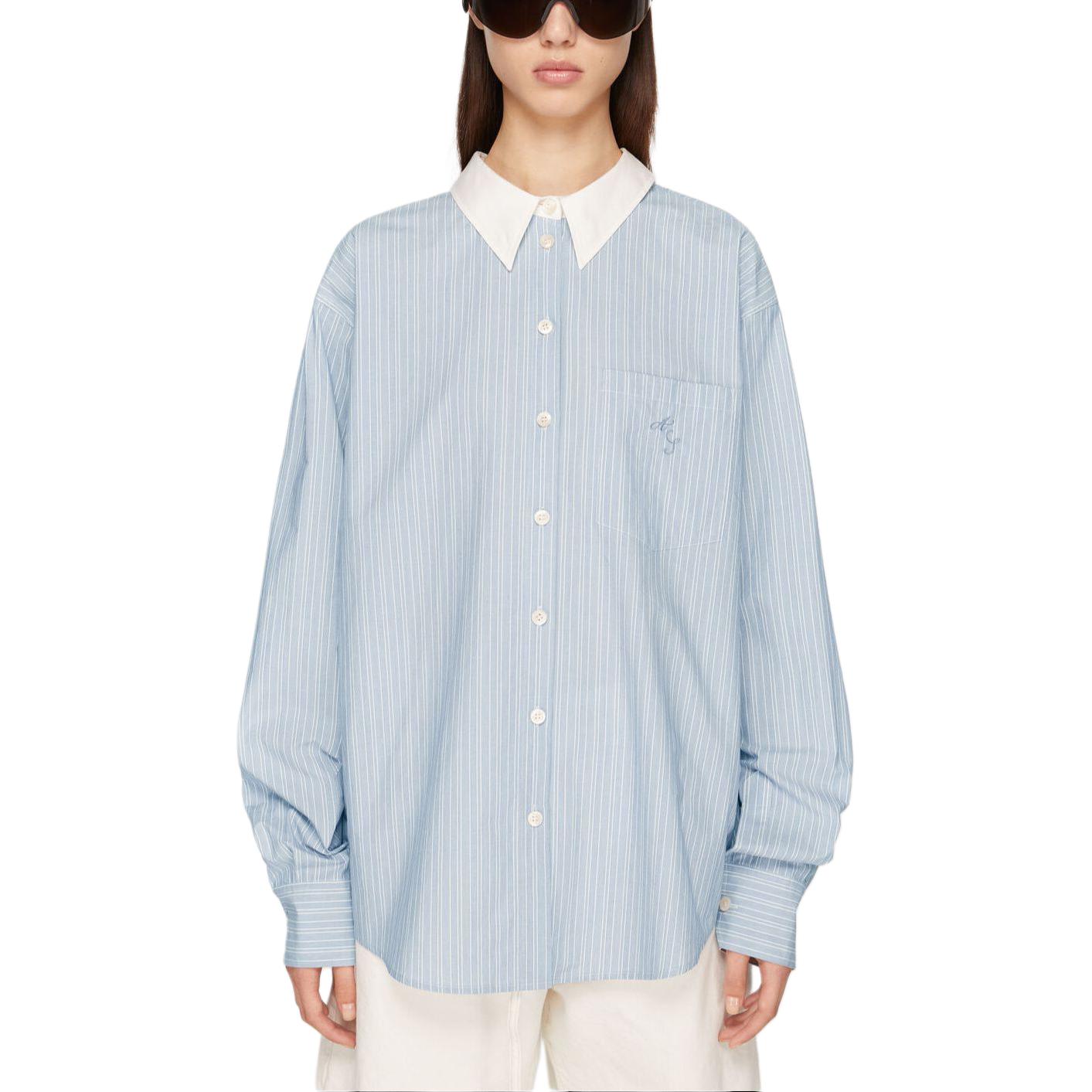 Lookbook (W) Acne Studios 藍色條紋寬鬆長袖襯衫 AC0663-AF2