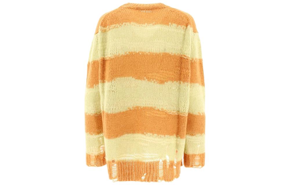 Lookbook (W) Acne Studios Sweater Crewneck Coklat Kuning Colorblock. A60243-LIG