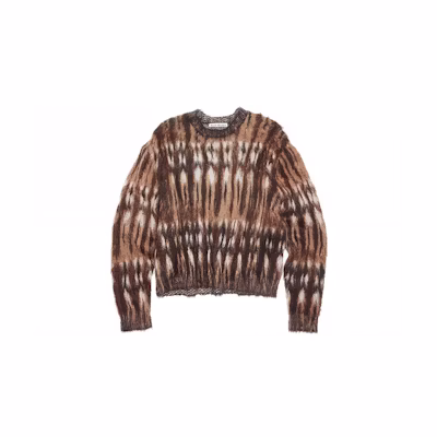 (Women) Acne Studios Brown Vintage Graphic Printed Crewneck Sweater. A60470-BKF