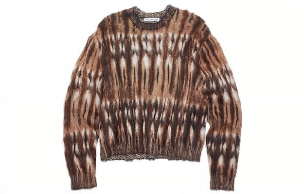 (Women) Acne Studios Brown Vintage Graphic Printed Crewneck Sweater. A60470-BKF Order (Women) Acne Studios Brown Vintage Graphic Printed Crewneck Sweater. A60470-BKF