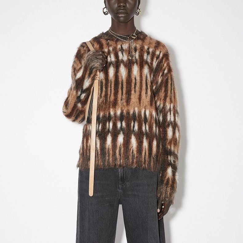 Lookbook (Women) Acne Studios  Brown Vintage Graphic Printed Crewneck Sweater. A60470-BKF