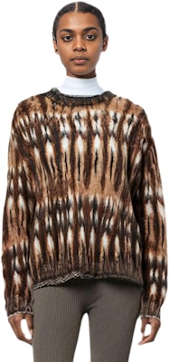 (Women) Acne Studios Brown Vintage Graphic Printed Crewneck Sweater. A60470-BKF Purchase (Women) Acne Studios Brown Vintage Graphic Printed Crewneck Sweater. A60470-BKF