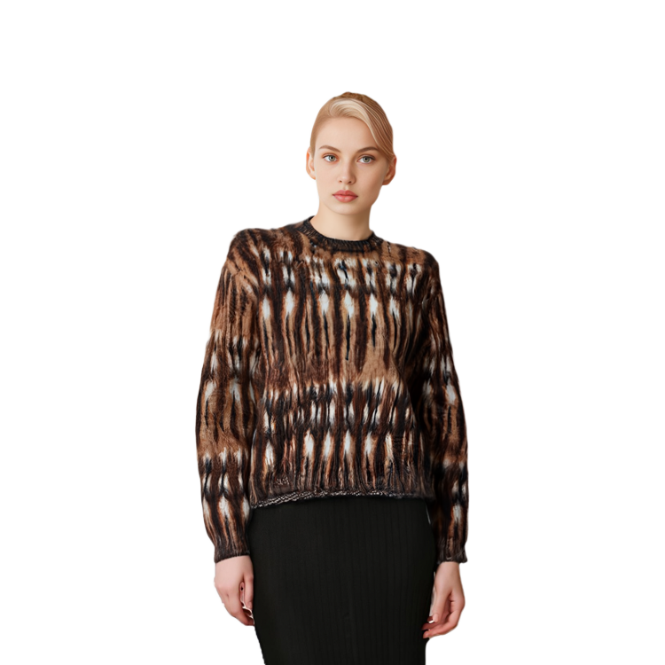 Details for (Women) Acne Studios  Brown Vintage Graphic Printed Crewneck Sweater. A60470-BKF