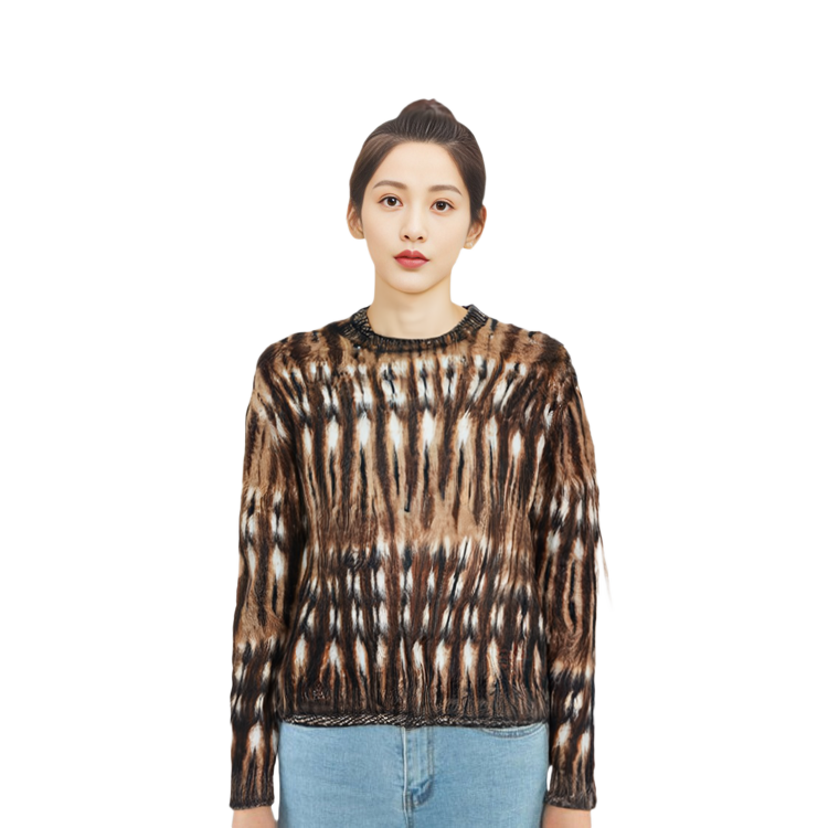 Sizing (Women) Acne Studios  Brown Vintage Graphic Printed Crewneck Sweater. A60470-BKF