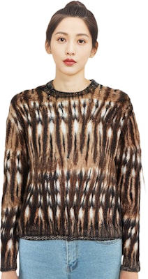 (Women) Acne Studios Brown Vintage Graphic Printed Crewneck Sweater. A60470-BKF Sizing (Women) Acne Studios Brown Vintage Graphic Printed Crewneck Sweater. A60470-BKF