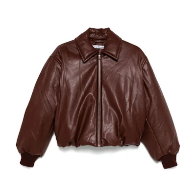 (Women) Acne Studios Burgundy Solid Zip-Up Oversized Barn Jacket A90570-BPW