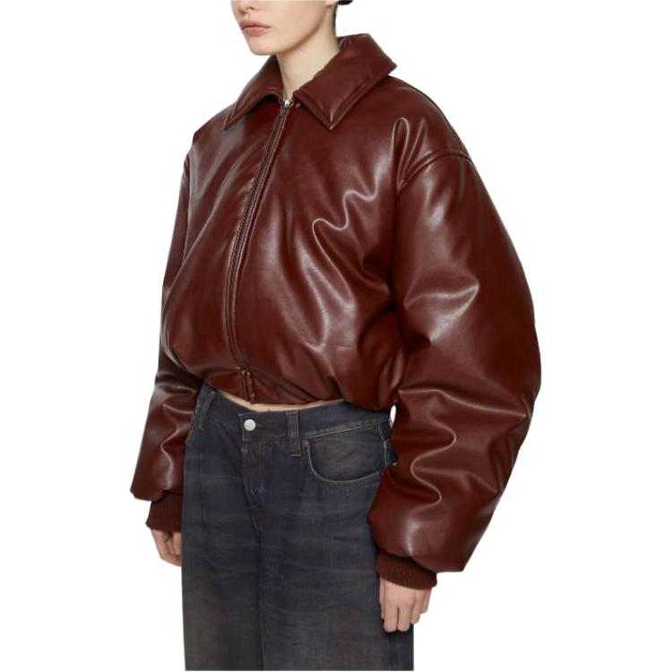 Shop (W) Acne Studios 酒紅色拉鍊寬鬆風格夾克外套 A90570-BPW