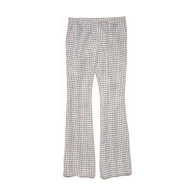 (Women) Acne Studios Flared Checkered Pants Blue Pink AK0606-AZB