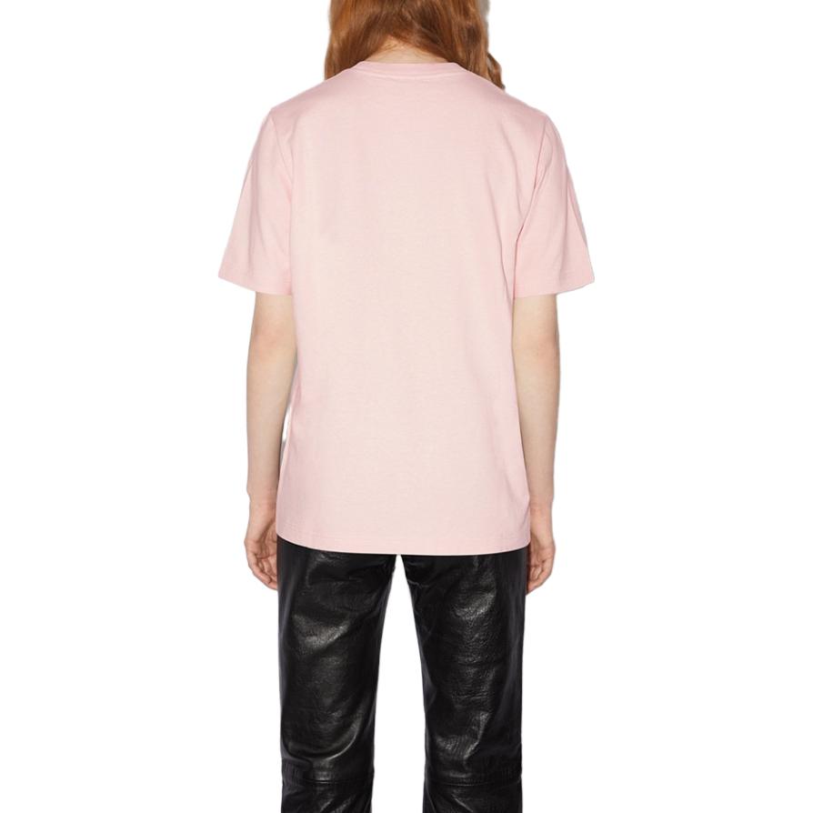 Shop (W) Acne Studios Kemeja-T Grafik Bunga Sulaman SS23 Pink Muda. AL0323-AD5
