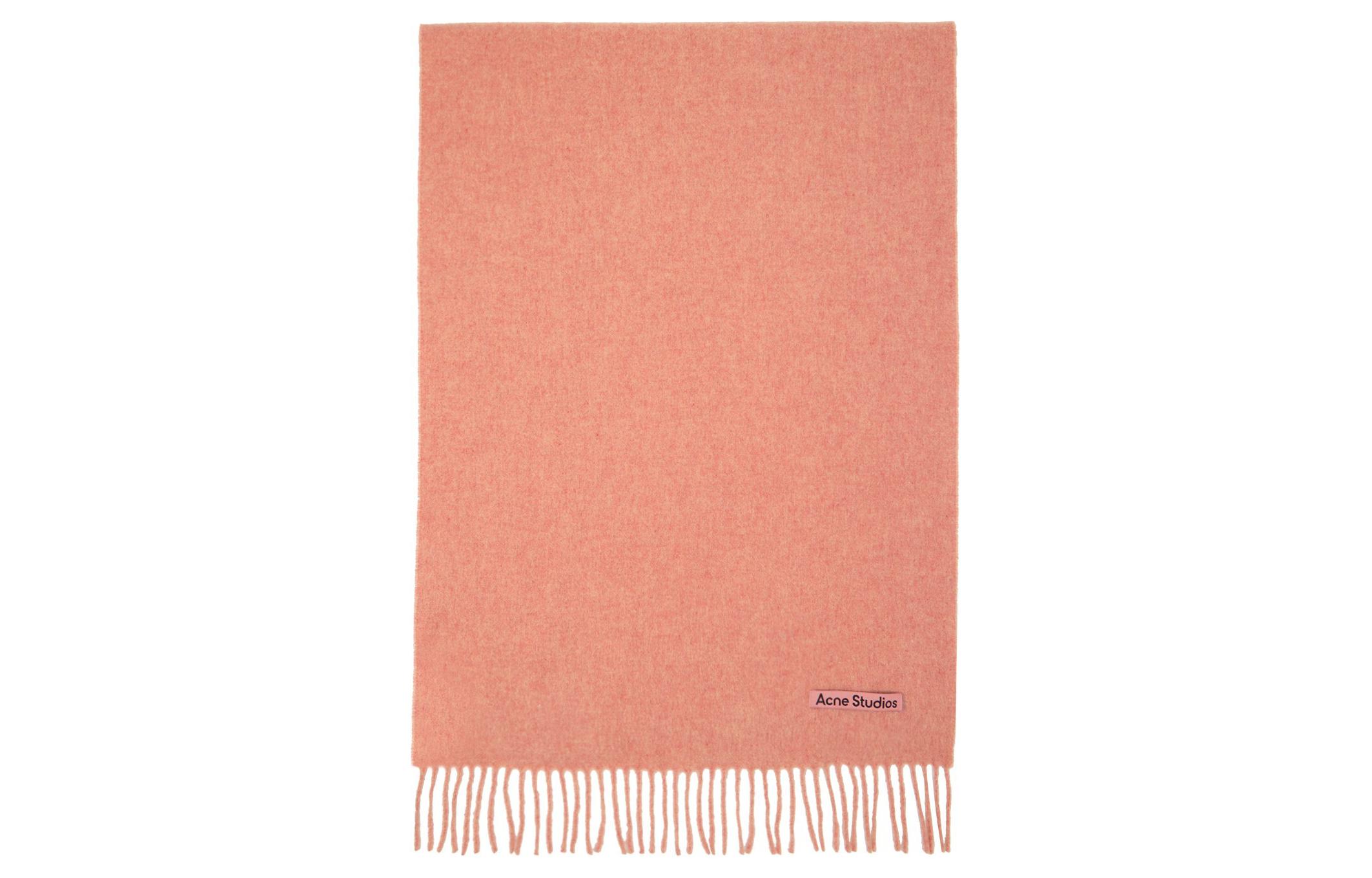 (Women) Acne Studios  Fringe Knit Scarf Orange. 231129F028047