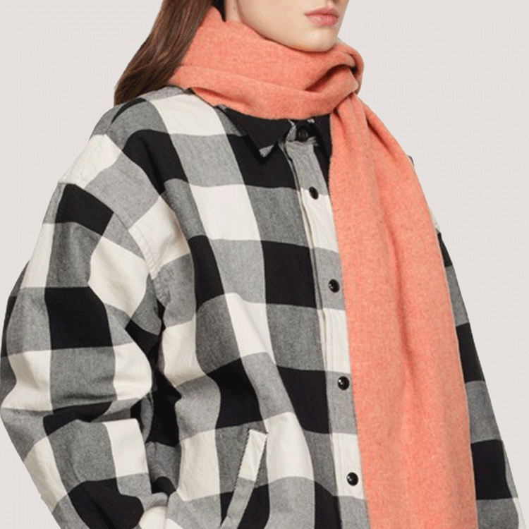 Shop (W) 아크네 스튜디오 프린지 니트 스카프 오렌지. 231129F028047