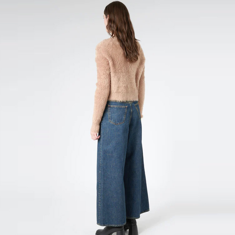 Cheap (W) Acne Studios Suéter Corto de Punto Peludo con Cuello en V Marrón Camello. A60436-640