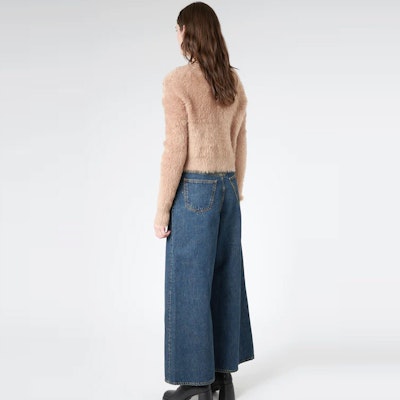 (W) Acne Studios Suéter Corto de Punto Peludo con Cuello en V Marrón Camello. A60436-640 Cheap (W) Acne Studios Suéter Corto de Punto Peludo con Cuello en V Marrón Camello. A60436-640