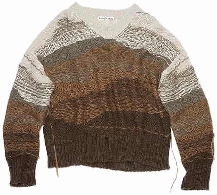 (Women) Acne Studios Gradient Striped Mohair Knit Sweater Gray Taupe. A60350-BVP Buy (Women) Acne Studios Gradient Striped Mohair Knit Sweater Gray Taupe. A60350-BVP