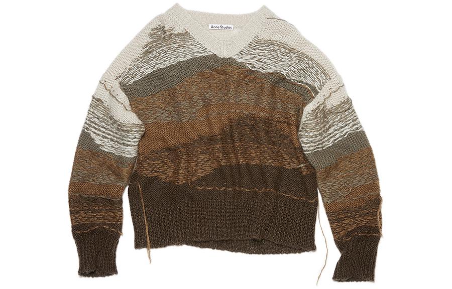 (Women) Acne Studios  Gradient Striped Mohair Knit Sweater Gray Taupe. A60350-BVP 圖 2