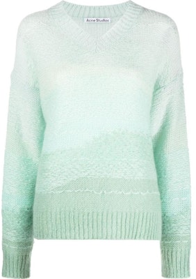 (W) 아크네 스튜디오 그라데이션 스트라이프 모헤어 니트 스웨터 그린 A60350-DDB Order (W) 아크네 스튜디오 그라데이션 스트라이프 모헤어 니트 스웨터 그린 A60350-DDB