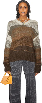 (Women) Acne Studios Gradient Striped Mohair Knit Sweater Gray Taupe. A60350-BVP Lookbook (Women) Acne Studios Gradient Striped Mohair Knit Sweater Gray Taupe. A60350-BVP