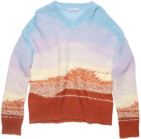 (Women) Acne Studios Gradient Striped Mohair Sweater Light Blue A60350-CY6 (Women) Acne Studios Gradient Striped Mohair Sweater Light Blue A60350-CY6