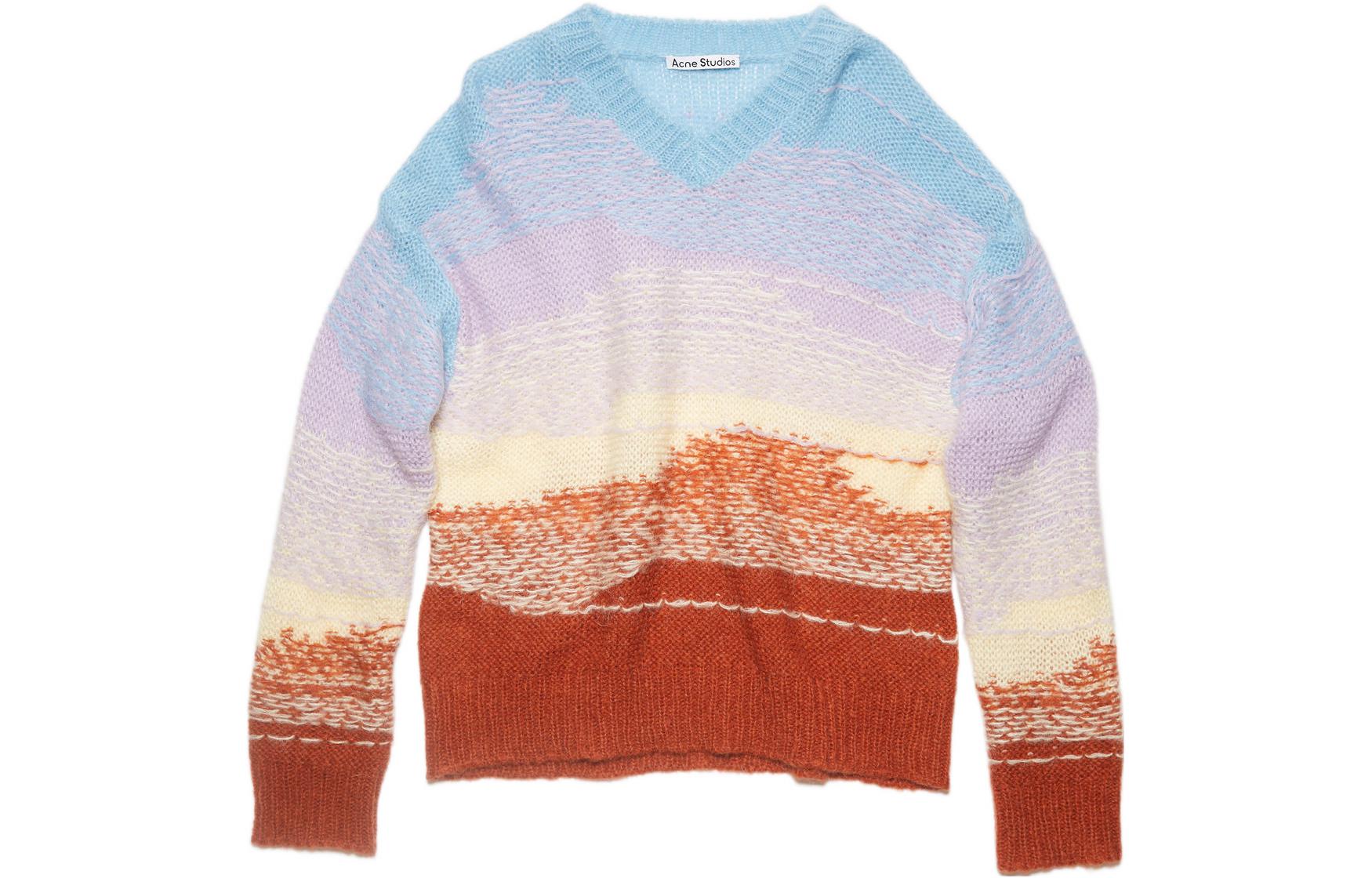 (Women) Acne Studios  Gradient Striped Mohair Sweater Light Blue A60350-CY6 圖 2