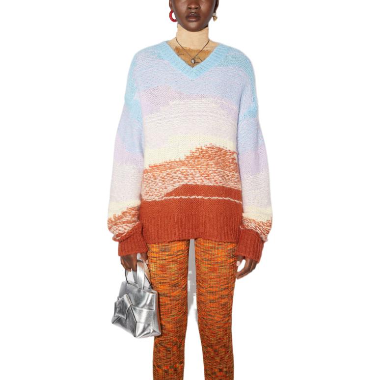 (Women) Acne Studios  Gradient Striped Mohair Sweater Light Blue A60350-CY6 圖 3