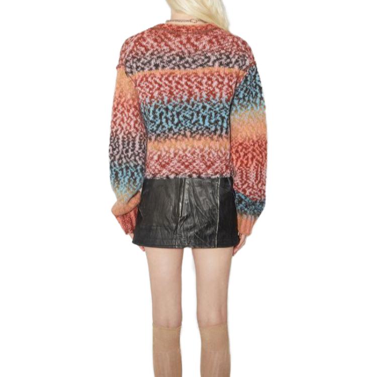Shop (W) Acne Studios Gradient Striped Oversized Crewneck Sweater Pelbagai Warna. A60452-DIR