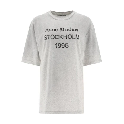 (Women) Acne Studios Gray Oversized Letter Print T-Shirt SS23. CL0201-PAL