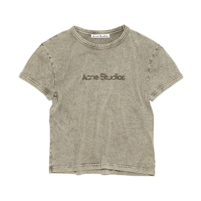 (Women) Acne Studios Grey Logo Crewneck T-Shirt. AL0353-DJO