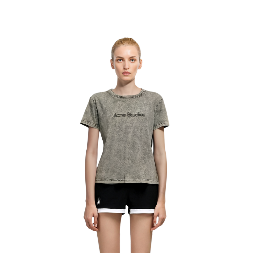 (Women) Acne Studios  Grey Logo Crewneck T-Shirt. AL0353-DJO 圖 5