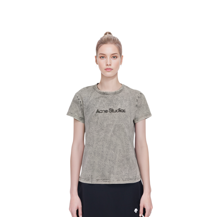 (Women) Acne Studios  Grey Logo Crewneck T-Shirt. AL0353-DJO 圖 6
