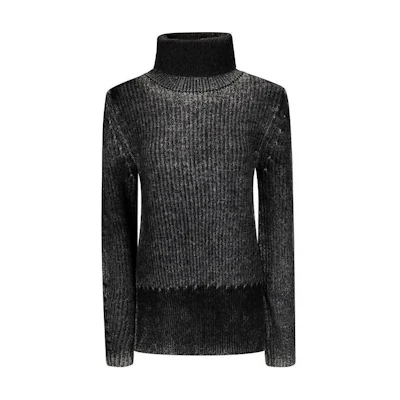 (Women) Acne Studios Grey Solid Turtleneck Slim Fit Pullover Sweater. A60538-AA2