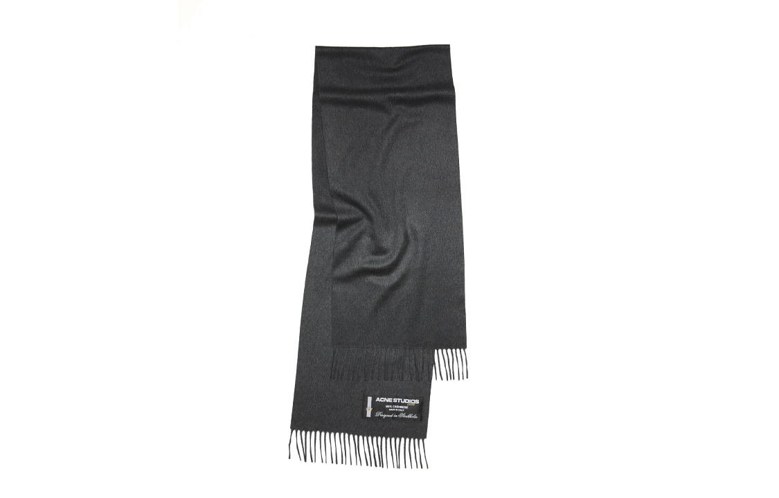 (Women) Acne Studios  Logo Fringe Wool Scarf - Gray. CA0282AA2 圖 2