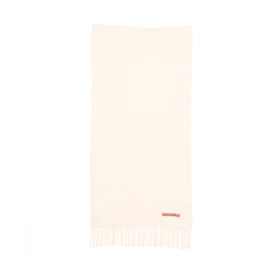(Women) Acne Studios Logo Wool Scarf Warm White. CA0210AEI