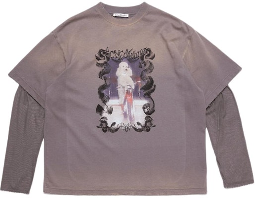 (W) Acne Studios Camiseta Manga Larga con Diseño Desgastado en Mangas. AL0454-CJD Order (W) Acne Studios Camiseta Manga Larga con Diseño Desgastado en Mangas. AL0454-CJD