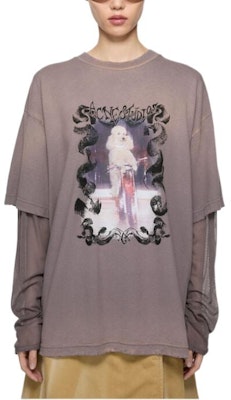 (W) Acne Studios Camiseta Manga Larga con Diseño Desgastado en Mangas. AL0454-CJD Lookbook (W) Acne Studios Camiseta Manga Larga con Diseño Desgastado en Mangas. AL0454-CJD