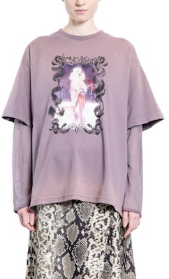 (W) Acne Studios Camiseta Manga Larga con Diseño Desgastado en Mangas. AL0454-CJD Purchase (W) Acne Studios Camiseta Manga Larga con Diseño Desgastado en Mangas. AL0454-CJD