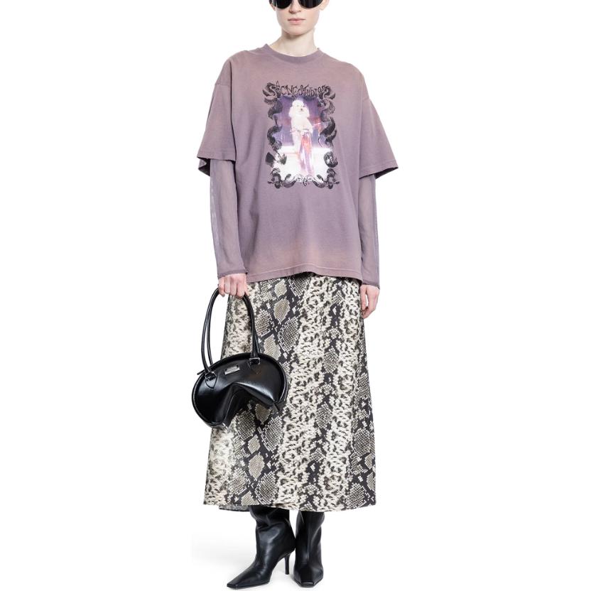 Details for (W) Acne Studios Camiseta Manga Larga con Diseño Desgastado en Mangas. AL0454-CJD