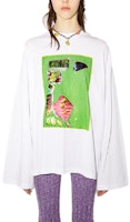 (Women) Acne Studios Long Sleeve Tee White with Broken Collage Print Design. AL0290-100 (Women) Acne Studios Long Sleeve Tee White with Broken Collage Print Design. AL0290-100