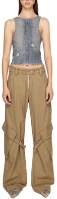 (Women) Acne Studios Low-Waist Loose Straight Cargo Trousers Khaki. AK0778-AE5 Lookbook (Women) Acne Studios Low-Waist Loose Straight Cargo Trousers Khaki. AK0778-AE5