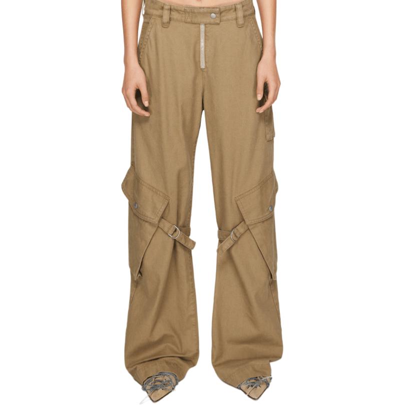 Details for (W) Pantalones Cargo Rectos Holgados de Tiro Bajo Acne Studios Khaki. AK0778-AE5