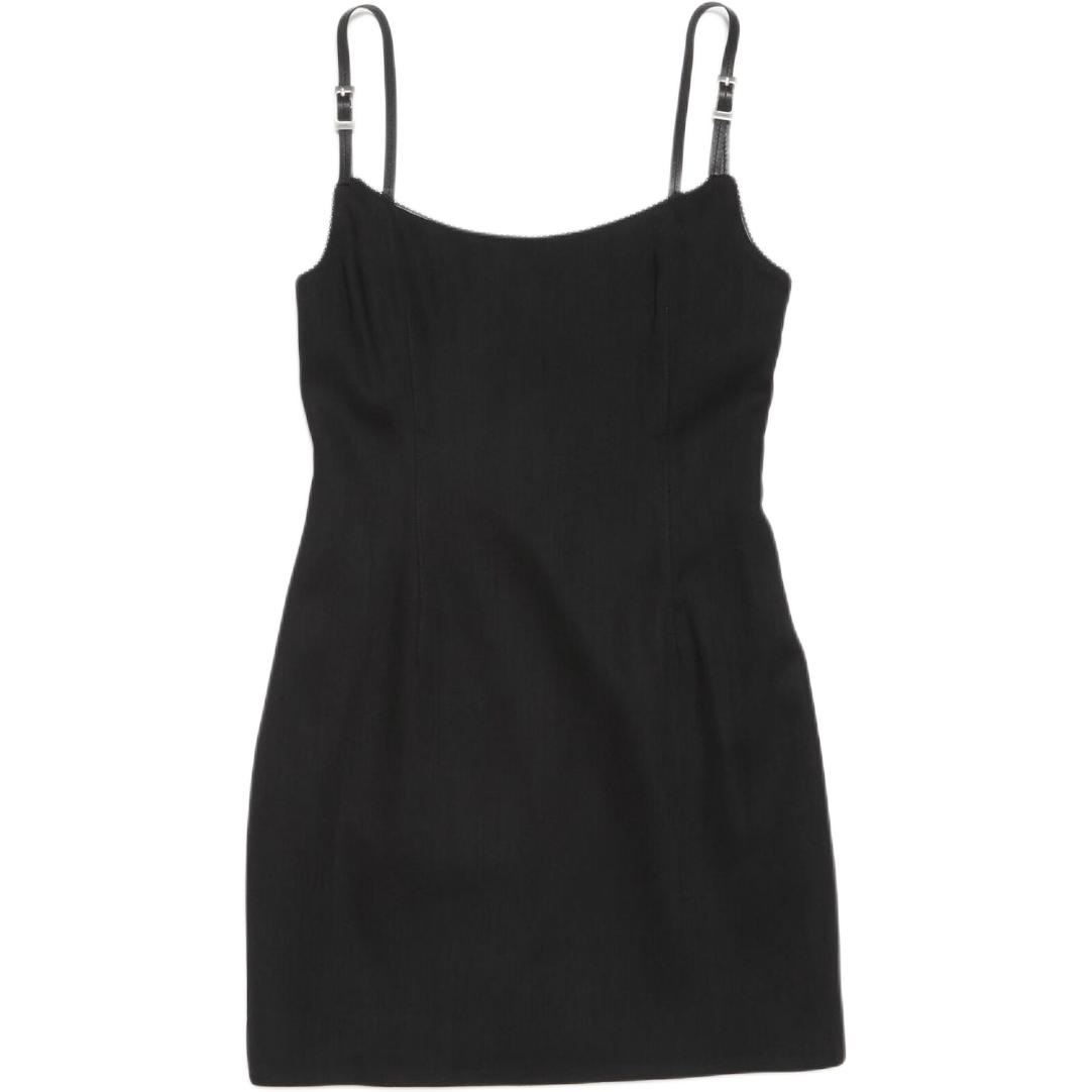 (Women) Acne Studios  Minimalist Black Slip Dress with Hidden Side Zipper. A20698-900