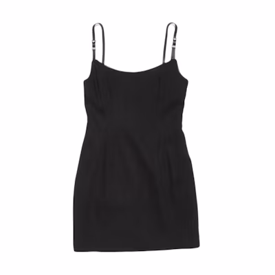 (Women) Acne Studios Minimalist Black Slip Dress with Hidden Side Zipper. A20698-900
