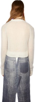 (W) Acne Studios Cardigan Rajutan Blok Warna Mohair Wool Campuran Kelabu Muda A60296-AAD Shop (W) Acne Studios Cardigan Rajutan Blok Warna Mohair Wool Campuran Kelabu Muda A60296-AAD