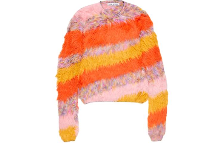 (Women) Acne Studios  Multicolor Colorblock Crewneck Knit Sweater B60316-CH0