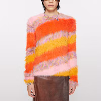 Lookbook (Women) Acne Studios Multicolor Colorblock Crewneck Knit Sweater B60316-CH0