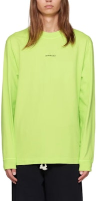 (Women) Acne Studios Neon Green Logo Print Oversized Long Sleeve T-Shirt. BL0279-BV2 Buy (Women) Acne Studios Neon Green Logo Print Oversized Long Sleeve T-Shirt. BL0279-BV2