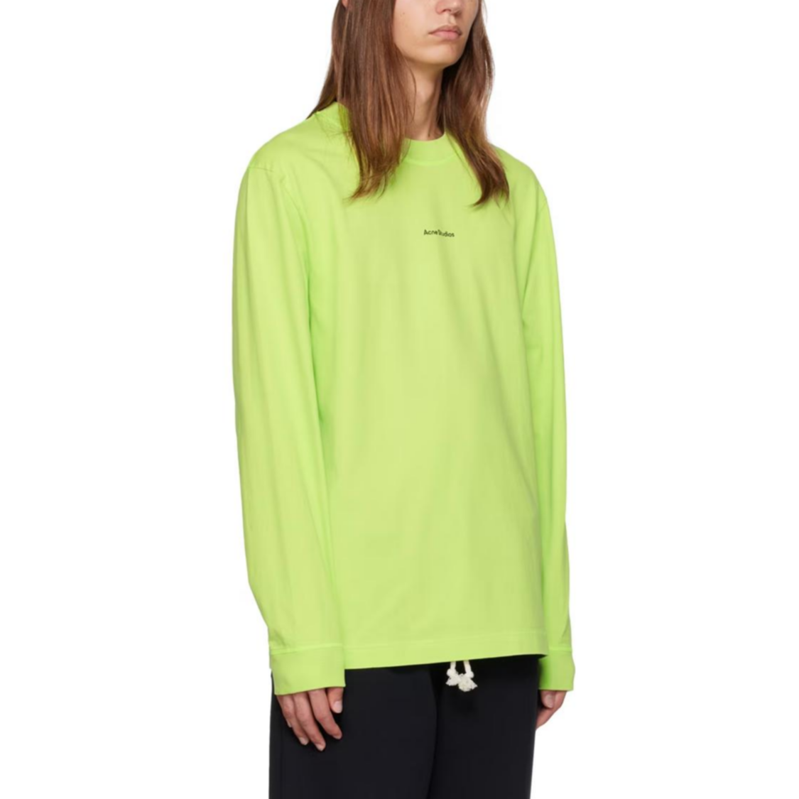 Purchase (W) Acne Studios Baju Lengan Panjang Logo Hijau Neon Oversized. BL0279-BV2