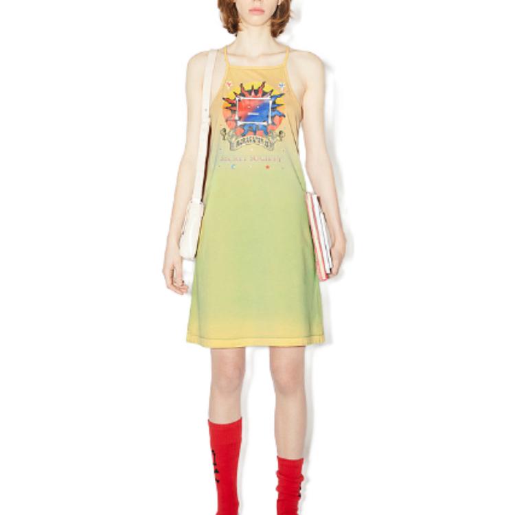 Lookbook (W) Acne Studios 黃棕色紋路印花漸層緊身吊帶洋裝 C20003-CL2