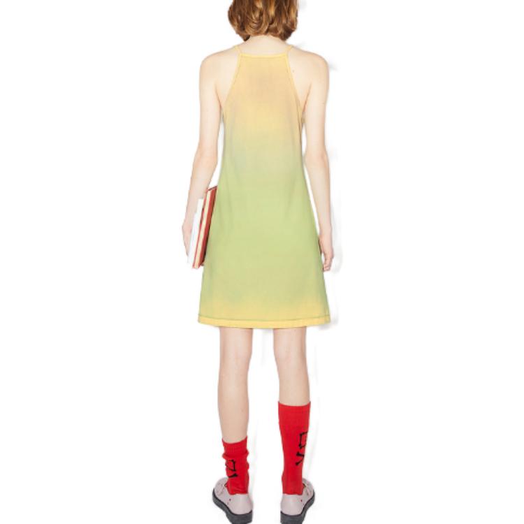 Shop (W) Acne Studios 黃棕色紋路印花漸層緊身吊帶洋裝 C20003-CL2