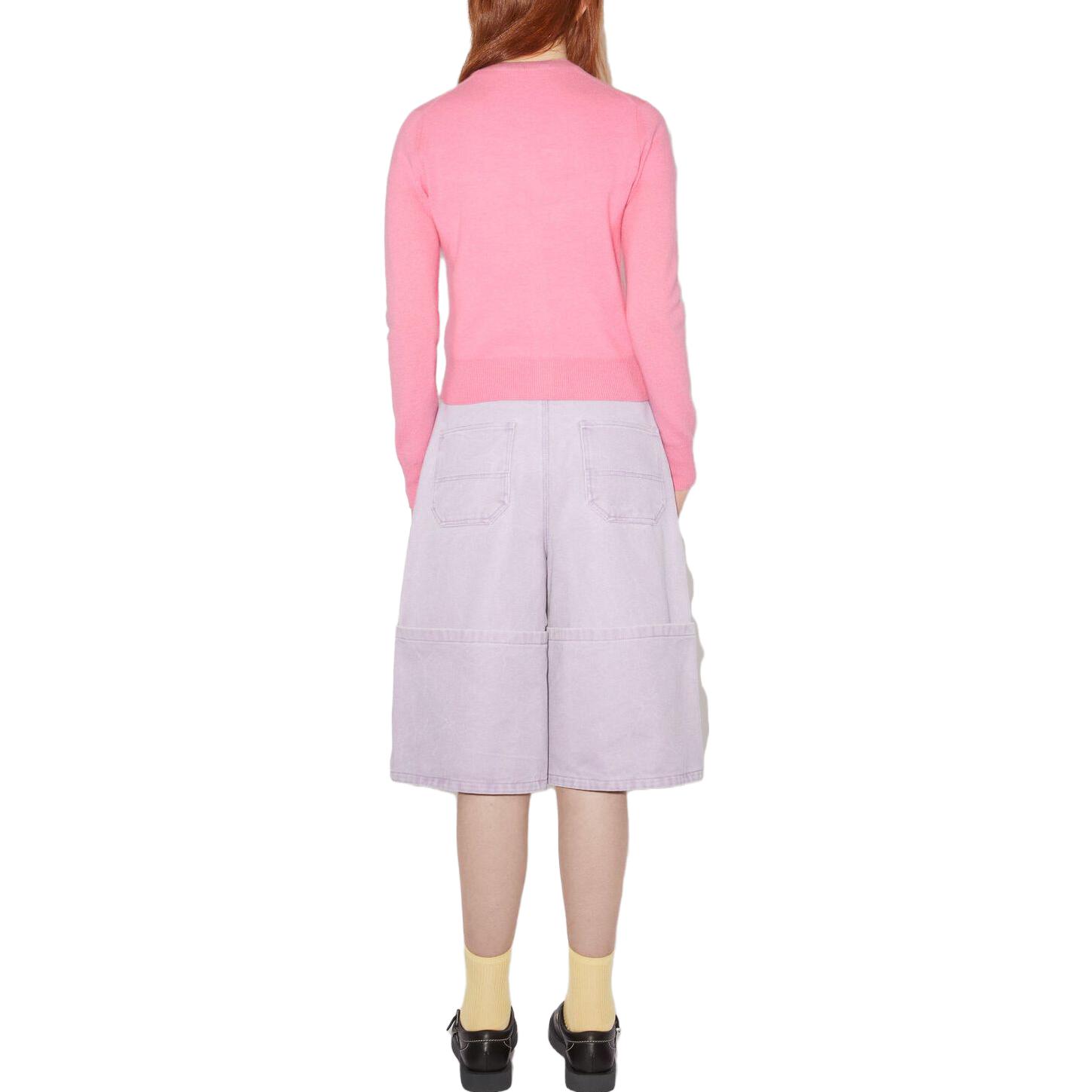 Lookbook (Women) Acne Studios  Pink Face Expression Wool Knit Cardigan Sweater. A60280BP5